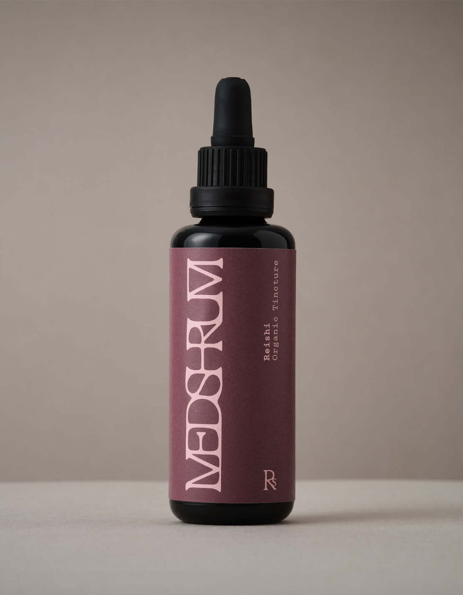 Medshrum Organic Reishi Tincture – Supports immune health and stress relief with adaptogenic benefits.